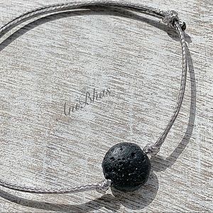 Lava Stone Men’s Wax Cord Adjustable Bracelet